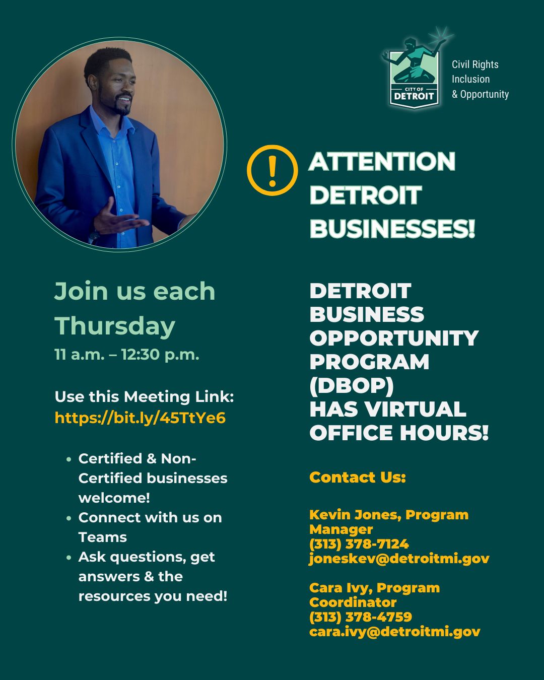 Programa de oportunidades comerciales de Detroit City of Detroit